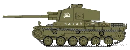 Танк IJA Type 3 [Cho Ho] - чертежи, габариты, рисунки